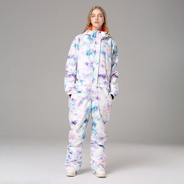 Vattentät One Piece Skiddräkter Snowboard Jumpsuit Sport M / Style 2 White