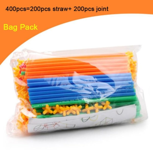 100-700st Plast 4D Halm Byggklossar Joint Funny