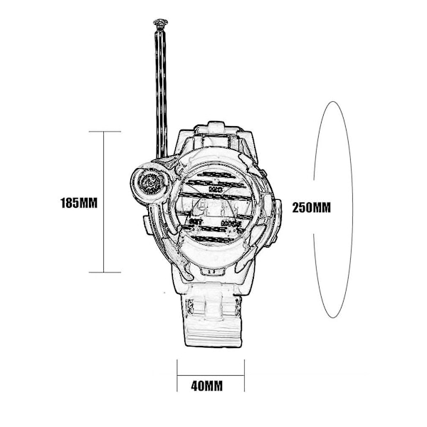 1 par 7 i 1 0,8" LCD-radio 50~150m klockor Walkie Talkie