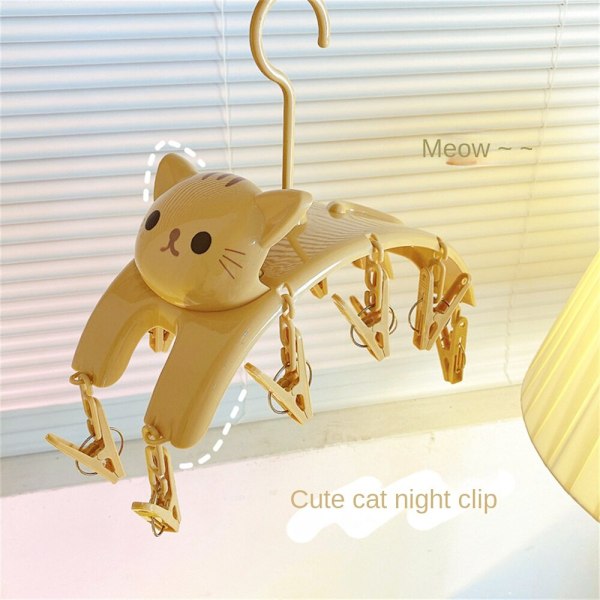 PP Klädhängare, Cat Shape 10 Klämma Plast Halkfri