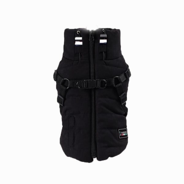 Vinter varma och tjocka husdjurskläder, randig väst med glödande Black XXL