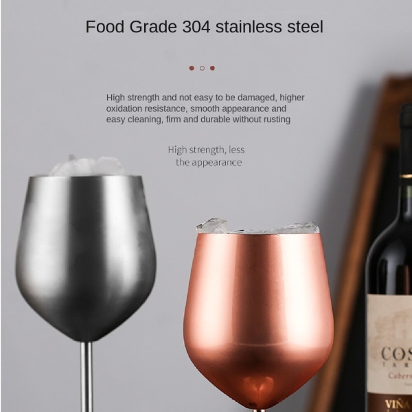 Champagneglas i rostfritt stål, europeisk stil med hög Rose gold