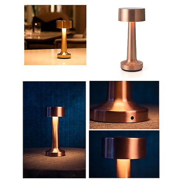 Touch Sensor Bar Uppladdningsbara bordslampor Hotellbordslampa Bronze