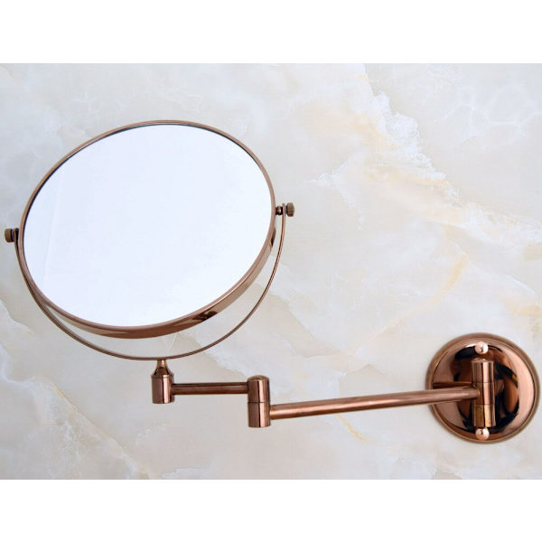 Vikbar Dual Arm Förläng Rose Gold Mässing Väggfäste