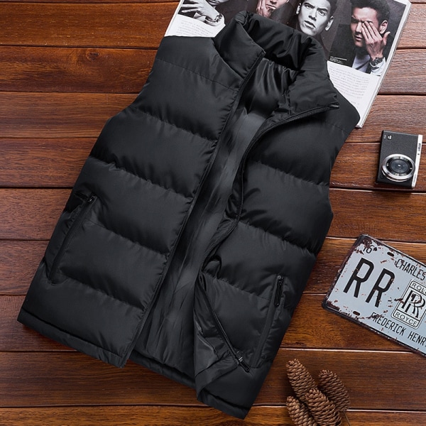Herrväst Höst Våren Ärmlösa Jackor Man Warm Coat