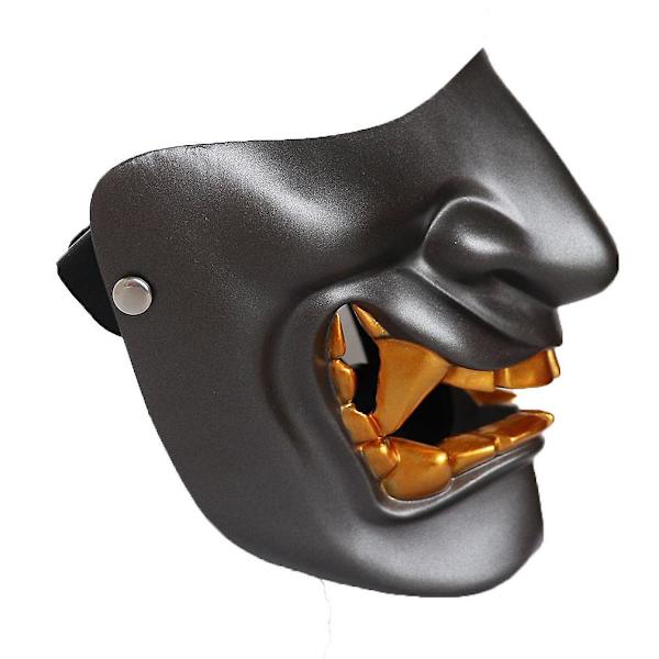 Halloween Prajna Mask Half Face Vuxen Grimas Devil Resin
