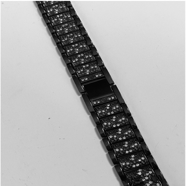 20 mm/22 mm metallrem för AppleWatch2/3/4/5/6/7 Full Diamond Silver 20mm