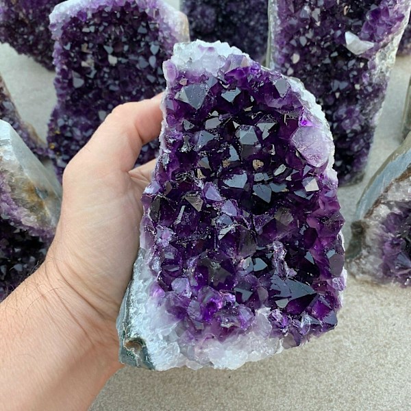 1 st 200-900 g naturlig ametist Geode Quartz Cluster Crystal