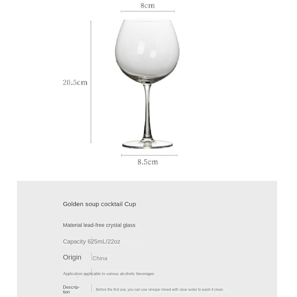 Kristallglas Cocktailglas, Högt För Vin Kristallglas