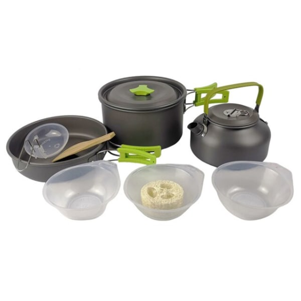 Camping Köksredskap Kit Utomhus vattenkokare Pan Pot Skål