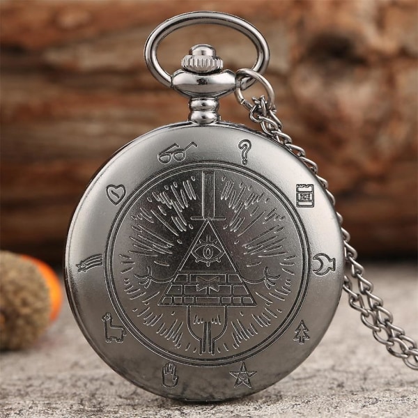 Bill Cipher- Gravity Falls Theme, Quartz Pocket Watch, Bronze
