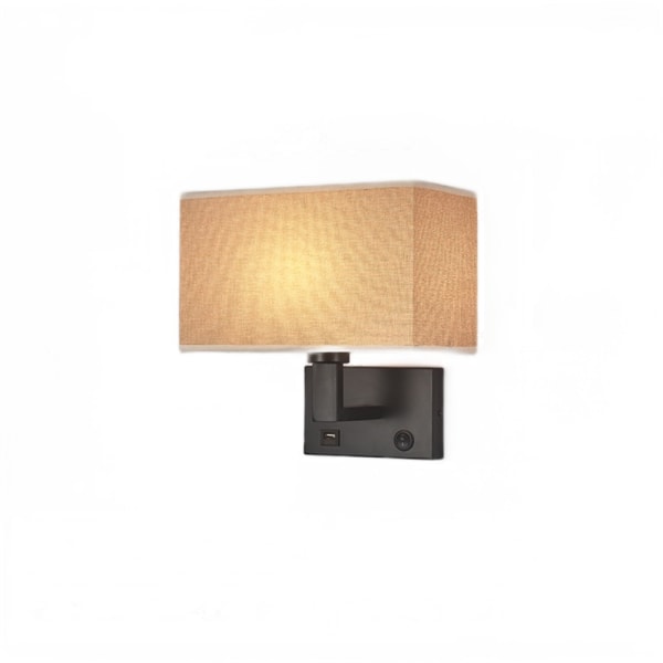 Vägglampa inomhus, modern minimalistisk stil, 1058 tyg Black + brown