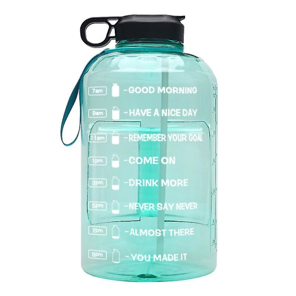 3,7 l stor vattenflaska hydrering med motiverande tid Light blue