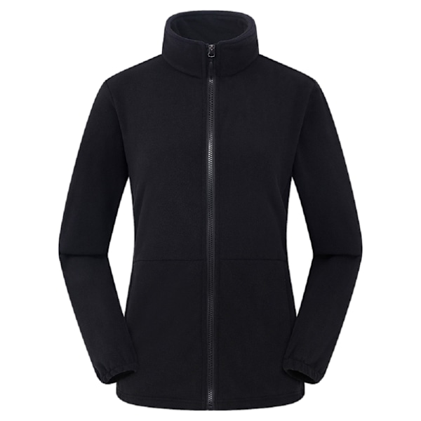 S-2XLPolar fleece damjacka, tjock fleece utomhus Black M