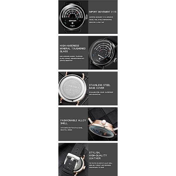 SANDA P1030 Fashion Date Display Creative Dial Mode Män