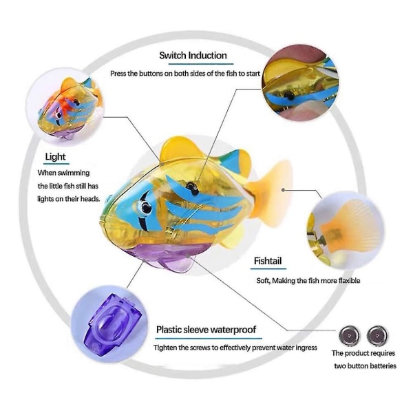 Lys upp Elektrisk Simning Fisk Vatten Lek Toy Electronic Yellow blue