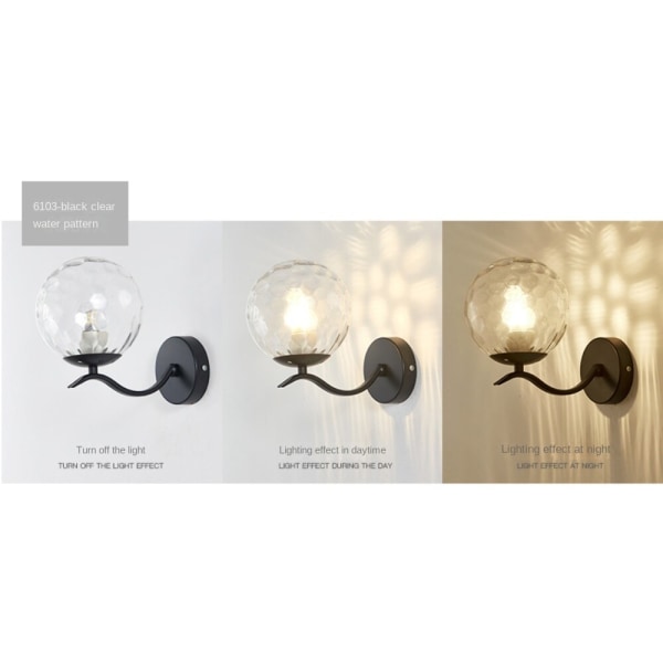 Vägglampa inomhus, kreativ modern minimalistisk stil, 6103 Black