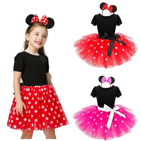 Minnie Dress Flickor Carnival Födelsedagsfest Kostym Red 18M