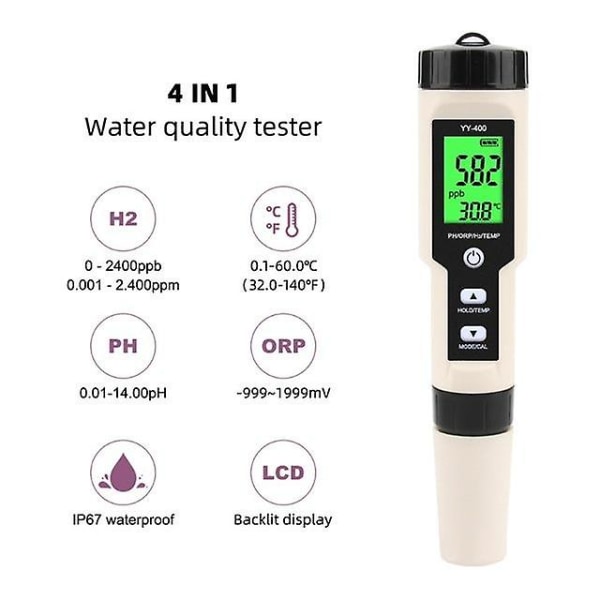 Nyaste yy-400 4 in 1 ph/orp/h2&tem meter digital