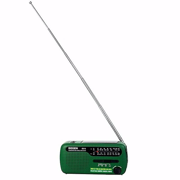 DE13 Bärbar FM MW SW Manuell vevdynamo World Receiver