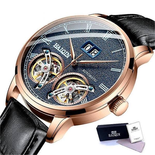 Automatisk självvindande watch i mekanisk stil för män Gold Blue L