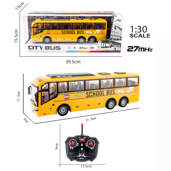 4CH elektrisk trådlös fjärrkontrollbuss med ljus