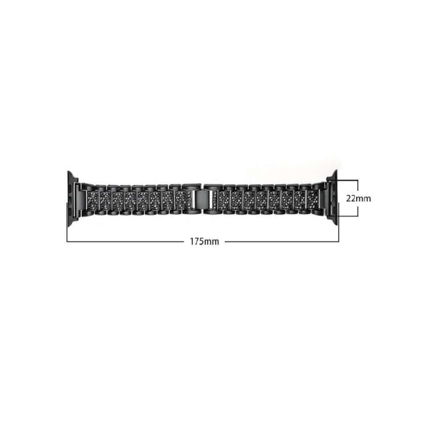 20 mm/22 mm metallrem för AppleWatch2/3/4/5/6/7 Full Diamond Silver 20mm