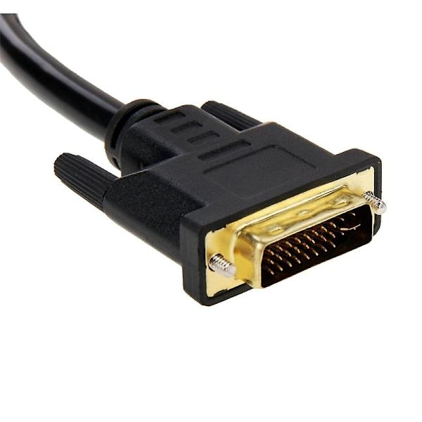 30 cm DVI 24+5-stift hane till 2 VGA hona splitterkabel (svart)