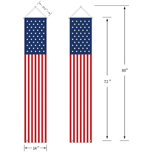 4 juli dekorationer utomhus - hängande amerikanska flaggan