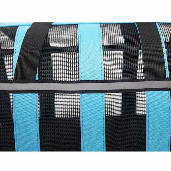 Fyrsidigt Mesh Cat Dog Carrier Bag Color Bar som andas