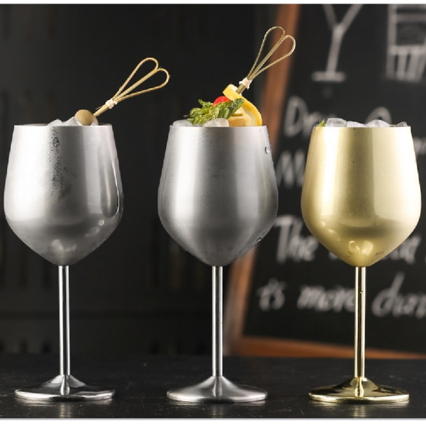 Champagneglas i rostfritt stål, europeisk stil med hög Gold