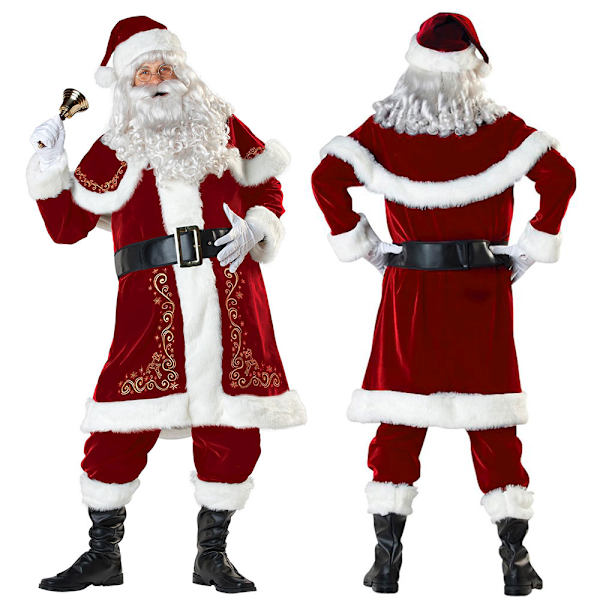 XL Jultomtekostym Herr Hatt Bälte Skägg Cosplay