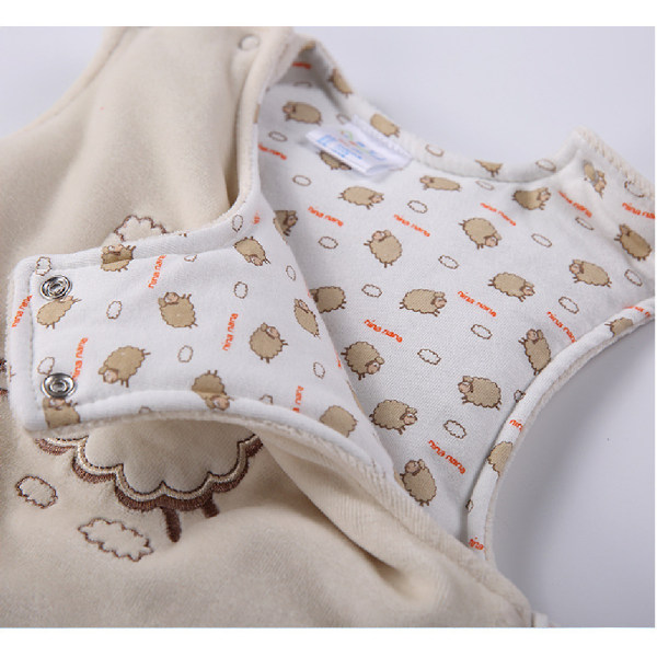 0~2 år gammal baby sovsäck, lämplig för höst och Beige 6-12 months