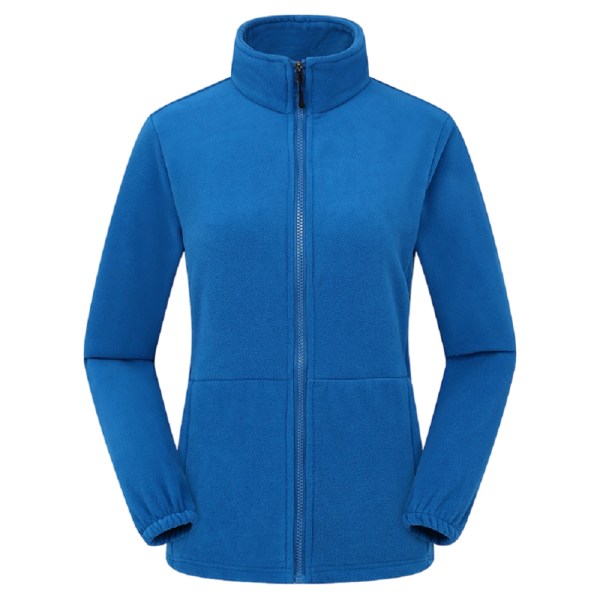 S-2XLPolar fleece damjacka, tjock fleece utomhus Blue M