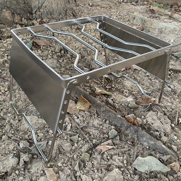 Utomhus vindtät Camping Pottställ Bärbart rostfritt stål