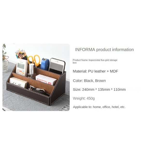 PVC-förvaringslåda, lämplig för fjärrkontrollskrivpapper Pure Brown