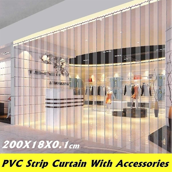 2m Pvc Strip Gardin Frysrum Dörr Strip Gardiner Kit