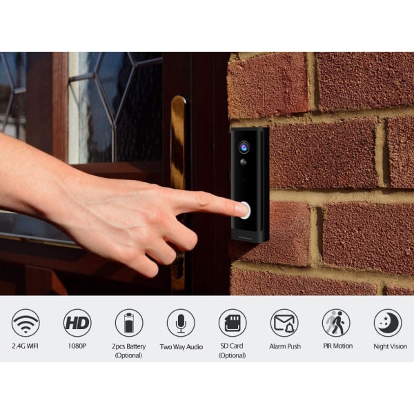 1PC smart WiFi1080P nätverk trådlös dörrklocka, hög kvalitet