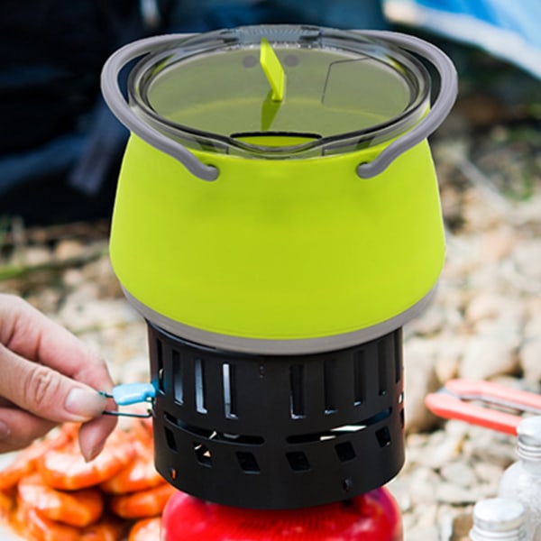 Utomhus hopfällbar silikon vattenkokare Mini kokande vatten gryta med