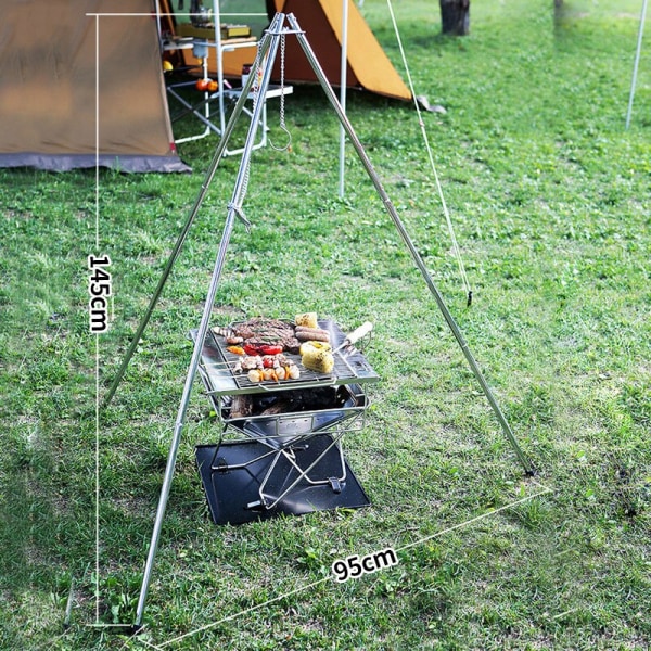Utomhus Stort Stativ Rostfritt Stål Grillställ Med
