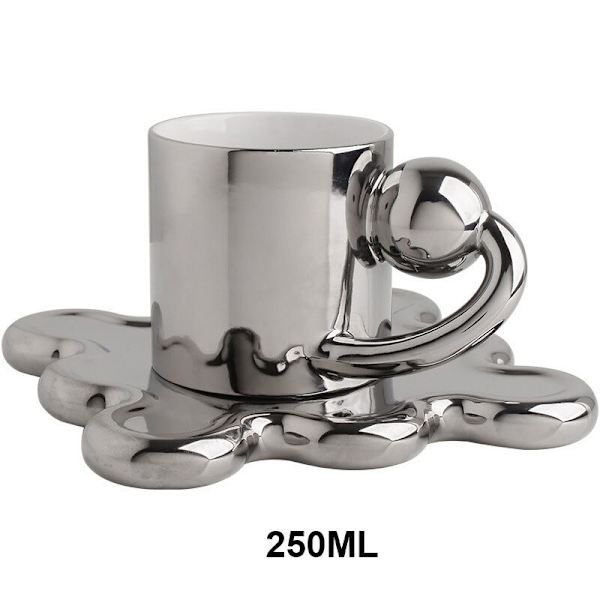 250ml Creative Planet Mugg Med Oregelbunden Tallrik Nordic