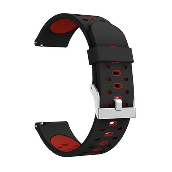 För Samsung Galaxy Watch 3 45mm Silikon med tre rader Black Red