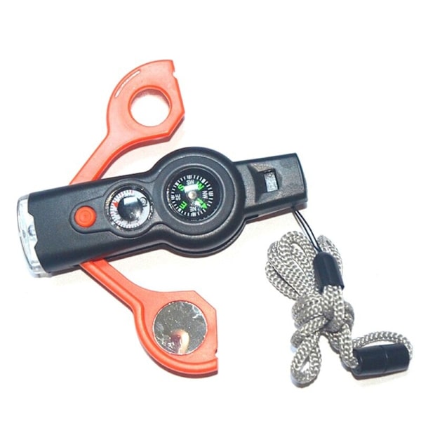 Multifunktion 7 In1 Outdoor Survival Whistle Nyckelring Med