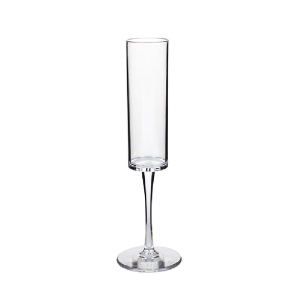 Akryl Cocktailglas Med Hög Fot För Hem Svart/Klar Transparent
