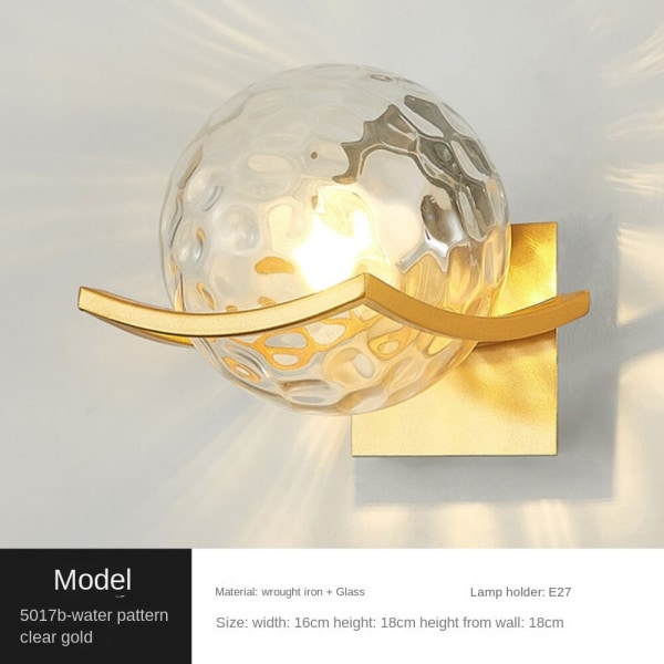 Vägglampa inomhus, sfäriskt glas, modernt enkelt kreativt White
