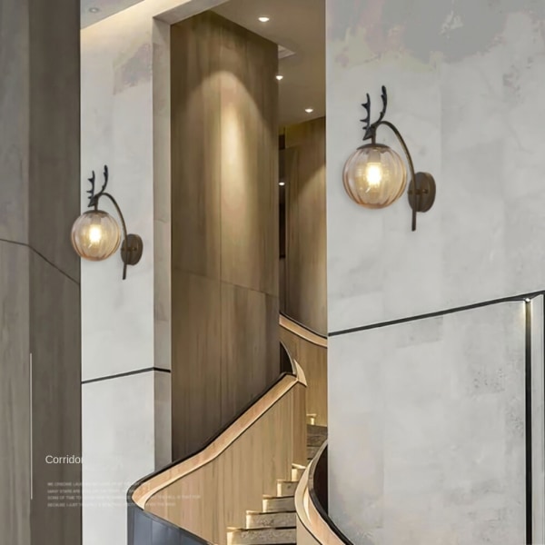 Vägglampa inomhus, kreativ modern minimalistisk stil, 6107 Black