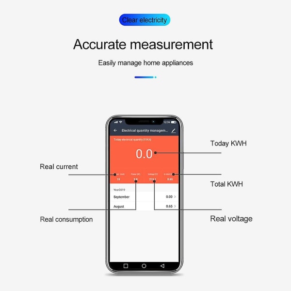 SINOTIMER WDS688 5-60A 230V Smart WiFi Enfas energi