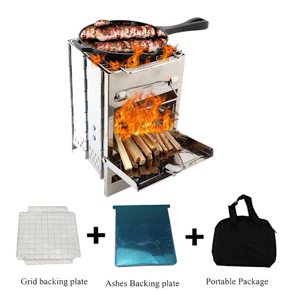 Rostfritt stål Vikbar BBQ Grill Square BBQ Grill utomhus