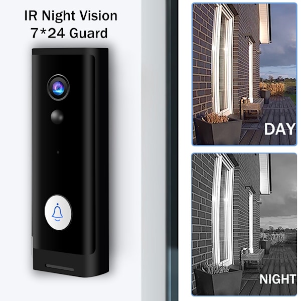 1PC smart WiFi1080P nätverk trådlös dörrklocka, hög kvalitet