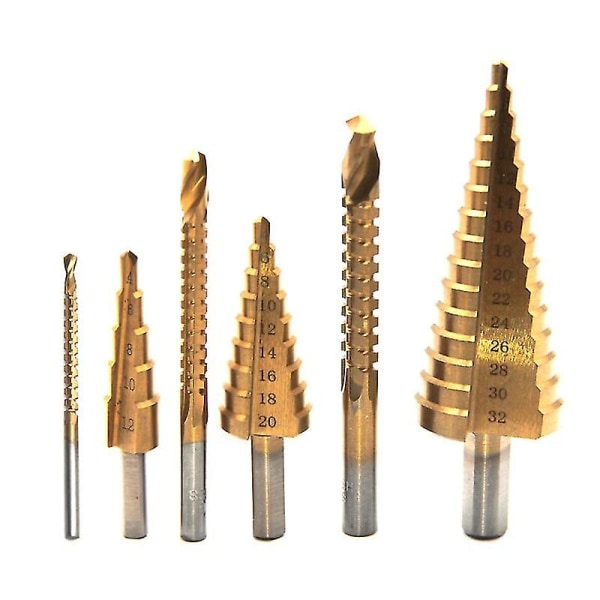6st/ set Hss Titanium Stegborr 4-12/4-20/4-32 Mm Steg